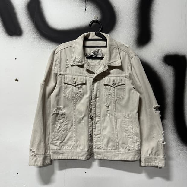 VTG 빈티지 디스트로이드 데미지 워싱 데님 트러커 자켓