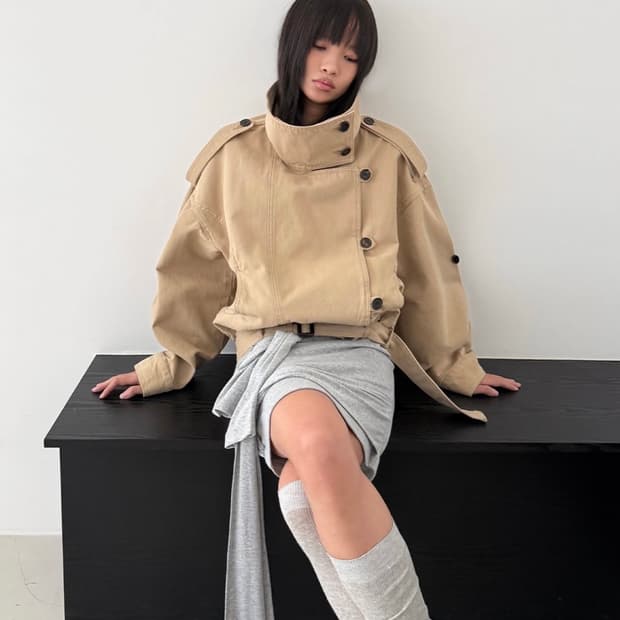 SANDRIC high neck cotton jacket