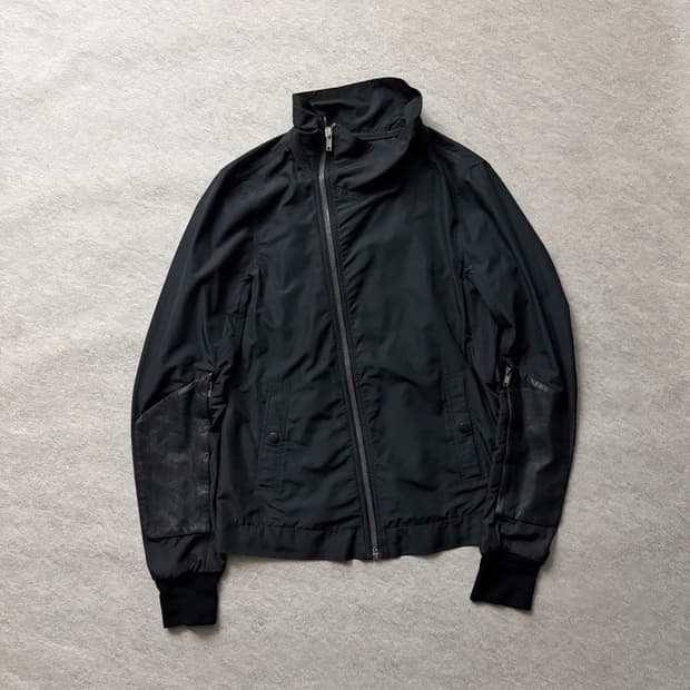 릭오웬스 하이넥 사선 플라이트 자켓