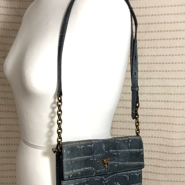 폴로 랄프로렌 블루 염소가죽 미니 크로스백 숄더백 지갑 가방