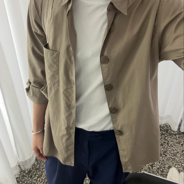 꼼데가르송 옴므플러스 빅버튼 셔츠 S