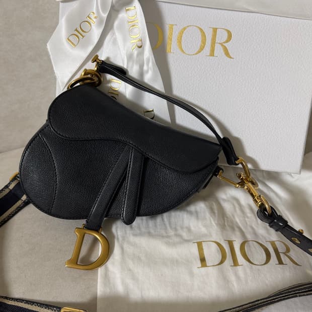 디올 새들백 미니 블랙 + 스트랩 풀박스