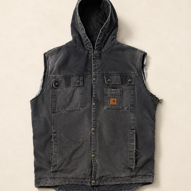 00's Carhartt 칼하트 J284 샌드스톤 덕 셰르파 후드 베스트