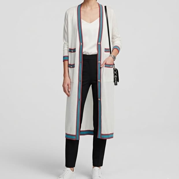 [100]칼라거펠트 가벼운 니트 롱 가디건