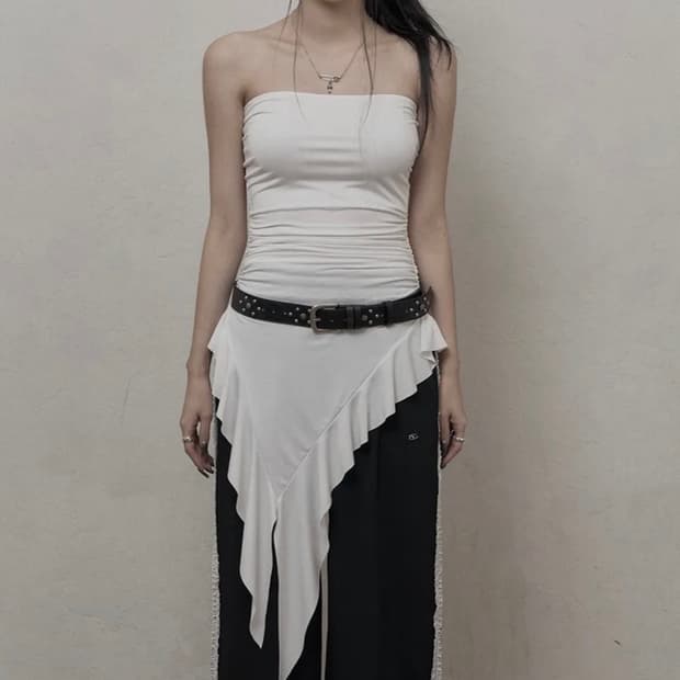 카키포인트 Ruffled Layered Top 