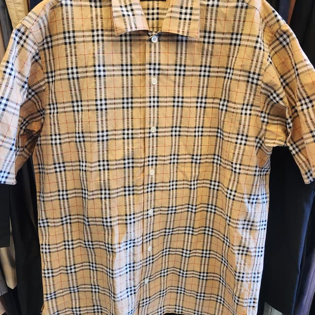 버버리 골프 체크 반팔 셔츠