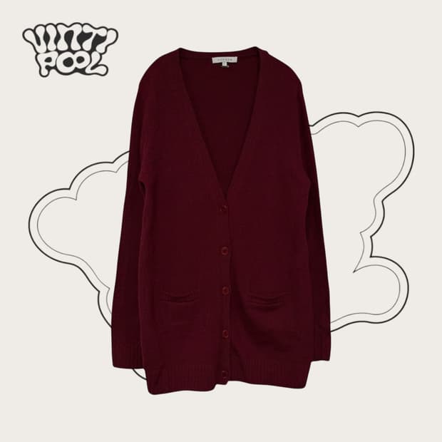 sandro 산드로 램스울100% 브이넥 롱 가디건 2사이즈(w)