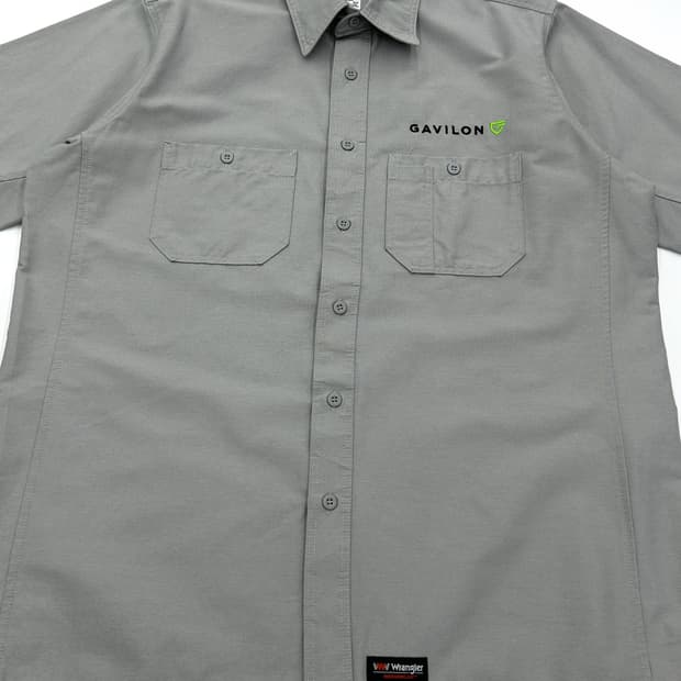 Wrangler 00s 투포켓 반팔 워크 셔츠 그레이