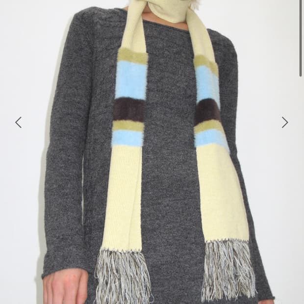 썬번프로젝트 컬러 블록 울 머플러 레몬 (새상품)