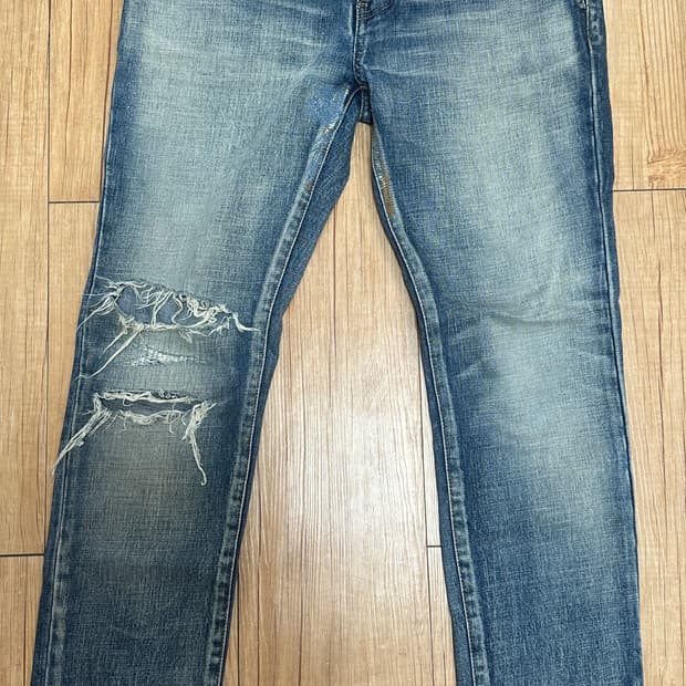 생로랑 무릎 디스 데님진