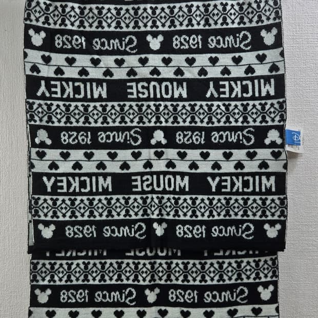 디즈니 미키마우스 니트 블랙 머플러