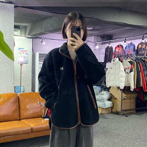 세터 스몰로고 플리스 투웨이 집업 b3380