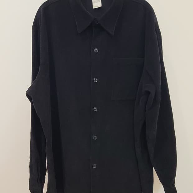 ETHOS 블랙 코듀로이 셔츠 남성용 오버사이즈 XL 110~115