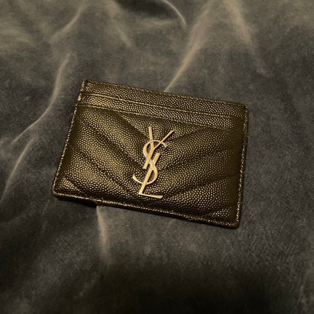 입생로랑 카드홀더 골드&블랙