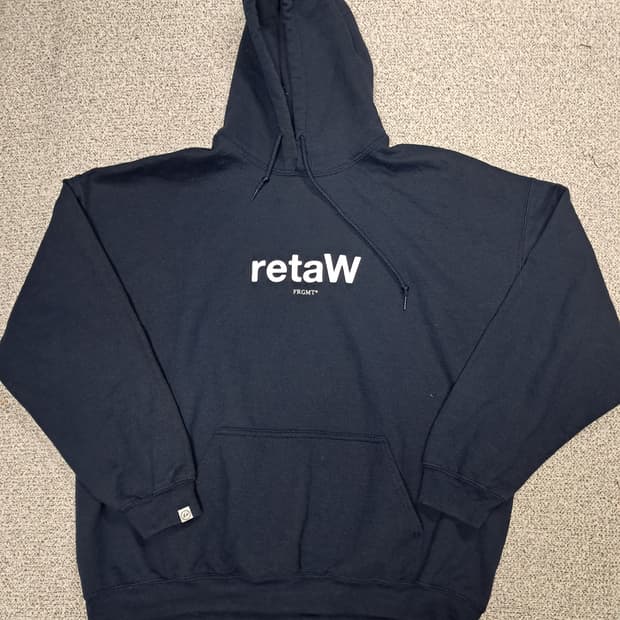 retaW FRAGMENT 후드티 네이비