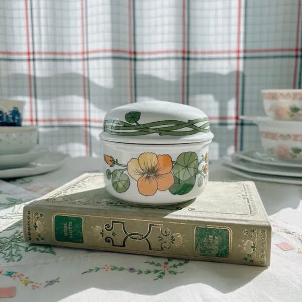 독일 빈티지 토마스 스칸딕 플라워 슈가볼