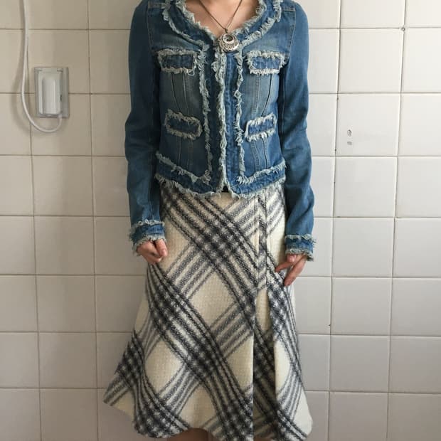 Fringe point denim jacket