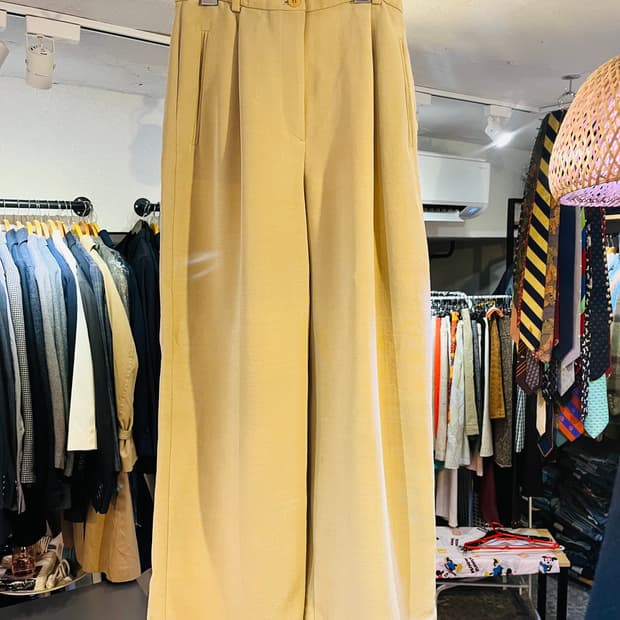 MANI 이탈리아 투턱 와이드 팬츠 (이탈리아제 / 여성 42)