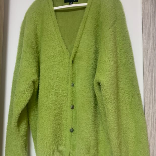 스투시 쉐기 가디건 라임