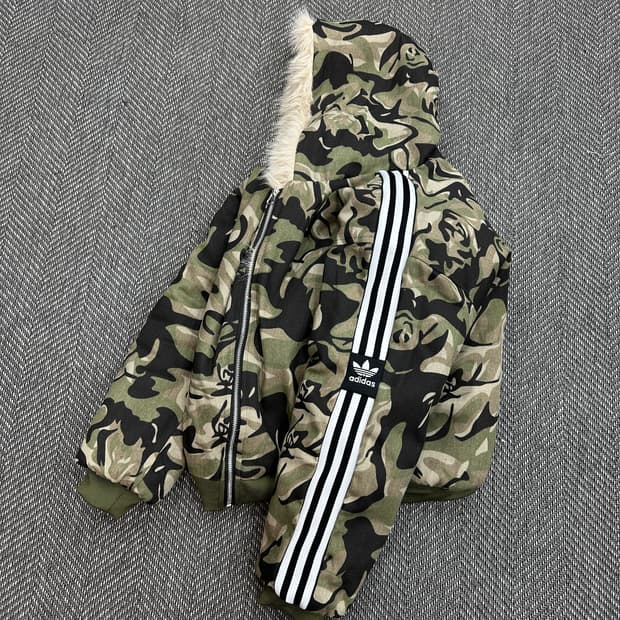 커스텀 카모 퍼 누빔패딩