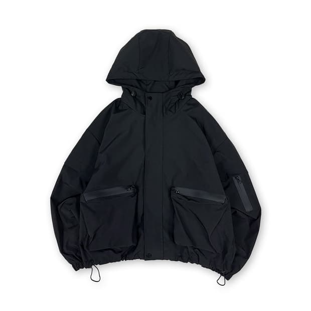 블랙 포켓디테일 윈드브레이커