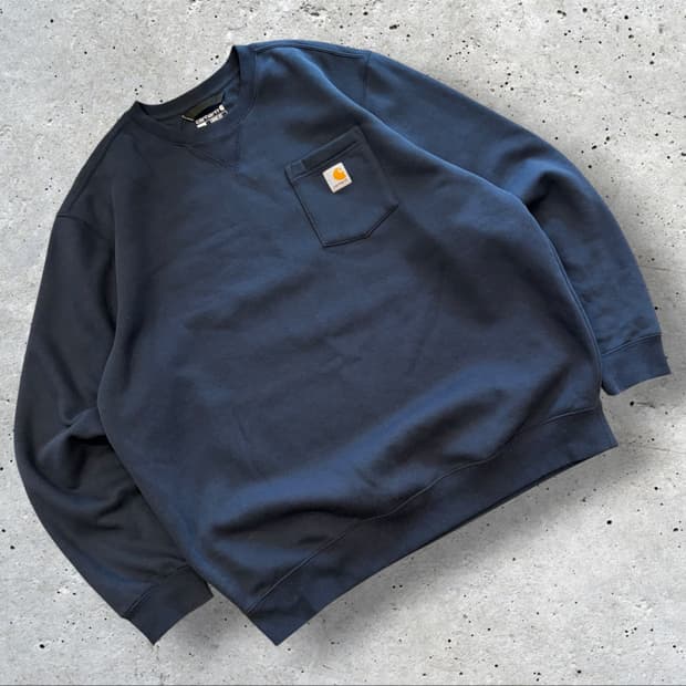 [XL] 칼하트 포켓 스웻 맨투맨 네이비 D605