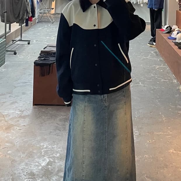 엘무드 웨이비 바시티 자켓 H1109