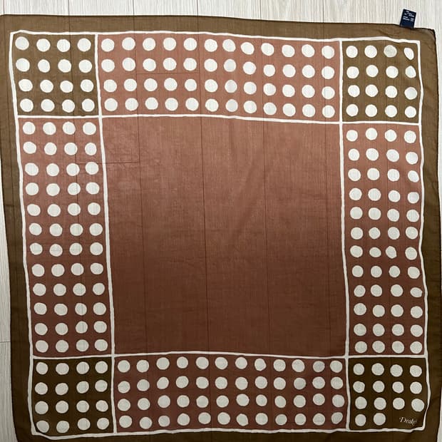 Drake's 드레익스 도트 스카프 브라운