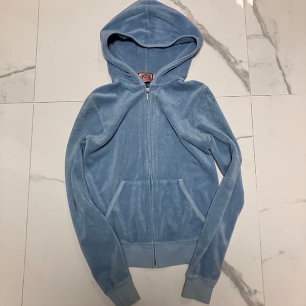 Y2K 쥬시꾸뛰르 베이비 블루 테리 집업 후디 Juicy Couture 