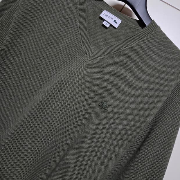 라코스테 남성 브이넥 니트
