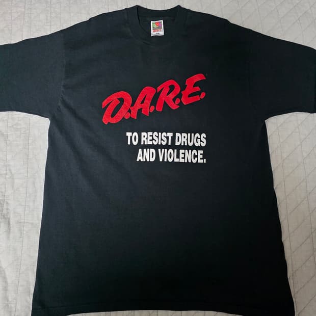 [XL] 00-90s 빈티지 DARE 티셔츠 블랙 ver. 후룻2백프린트