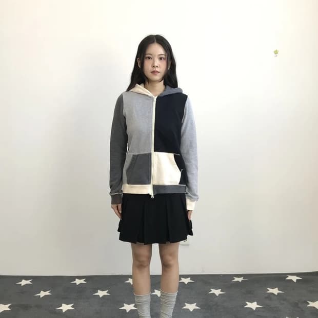 X-girl Patchwork Zip Hoodie