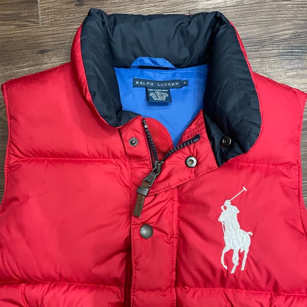폴로 랄프로렌 빅포니 다운 푸퍼 베스트 패딩조끼 레드