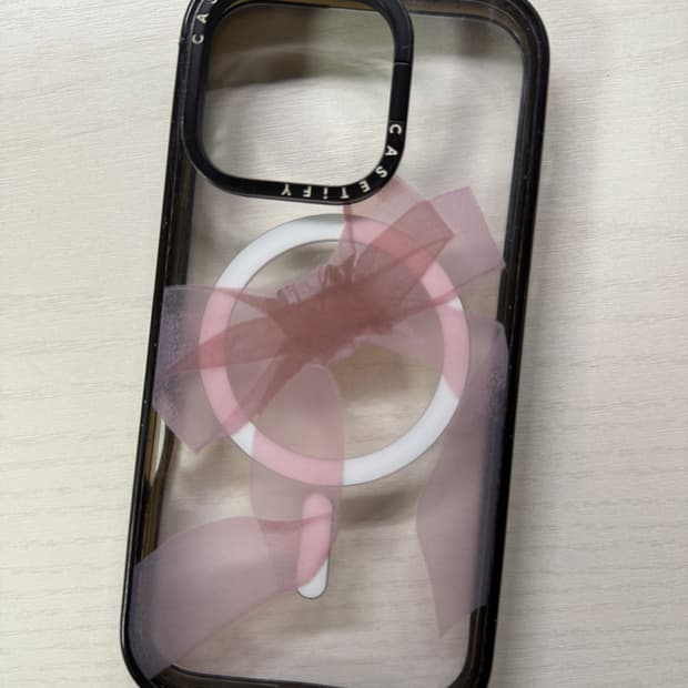 케이스티파이 리본 케이스 Pink Organza Ribbon 16프로