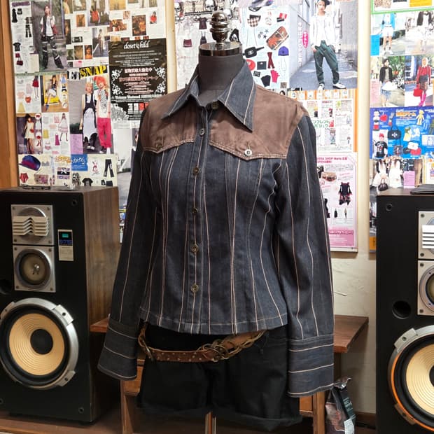 JPN 스트라이프 슬림핏 웨스턴 셔츠