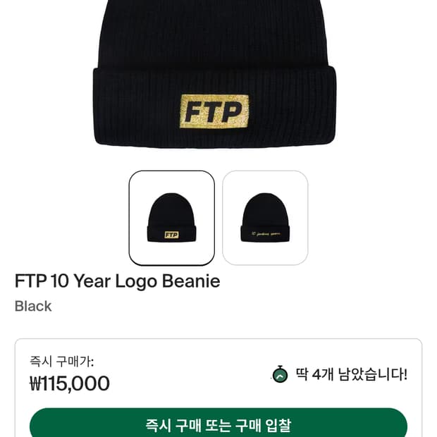 FTP 10 YEARS 기념 비니 black
