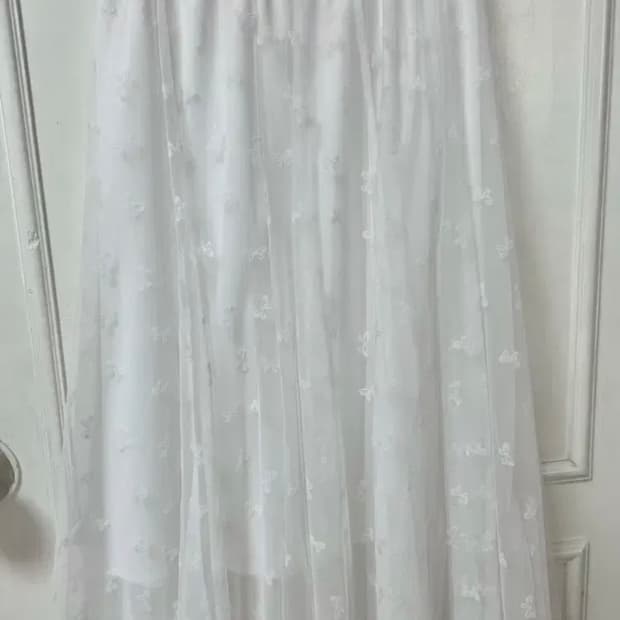 리본 레이스 롱스커트