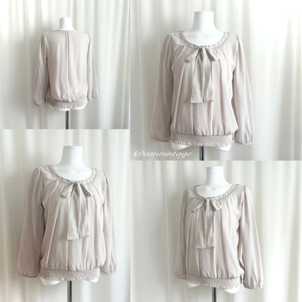 pale pink ribbon blouse