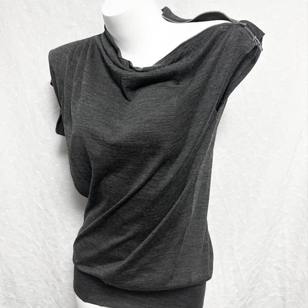 빈티지 helmut lang 헬무트랭 지퍼 드레이프 슬리브리스 원피스