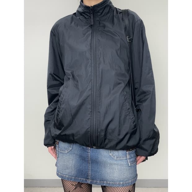 빈티지 블랙 윈드브레이커 바람막이