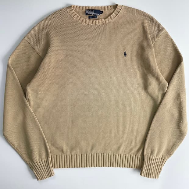 Polo  폴로 랄프로렌 90,s 탄베이지 코튼 니트