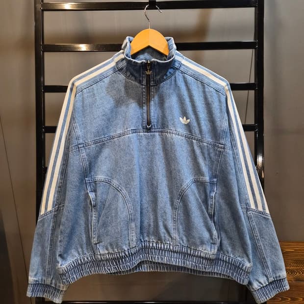 [L] 아디다스 오 데님 트랙탑 하프집 아노락 자켓 5.9