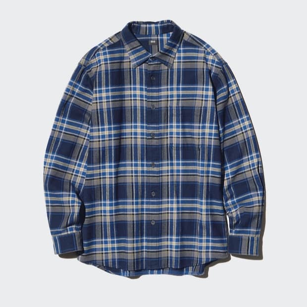 유니클로 플란넬 체크셔츠 64BLUE