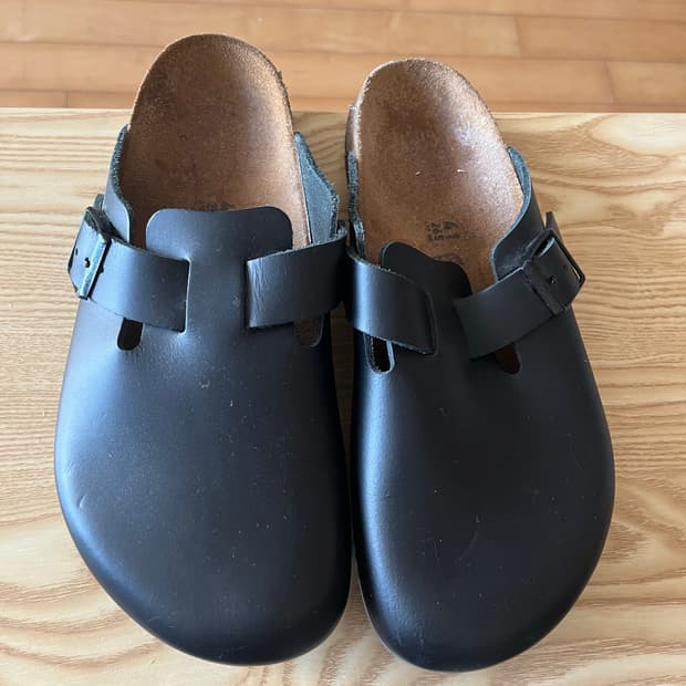 버켄스탁 보스턴 슈퍼 그립 레더 블랙 - 레귤러 41 (165)