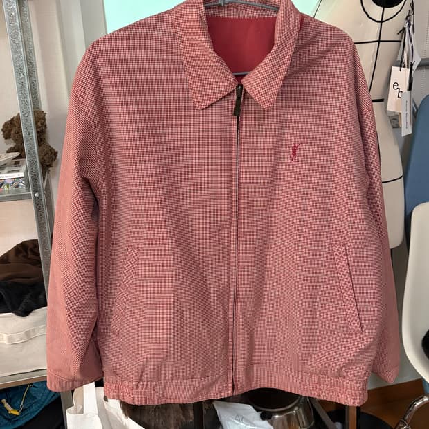 생로랑 리버시블 블루종 자켓