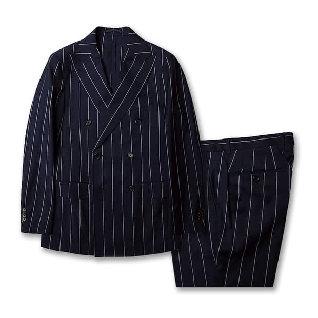 맨온더분 [Man On The Boon] 네이비 스트라이프 더블 수트