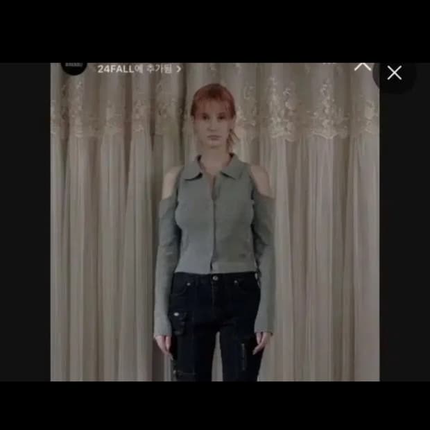 24fw 보헤미안서울 숄더 홀 니트 그레이 