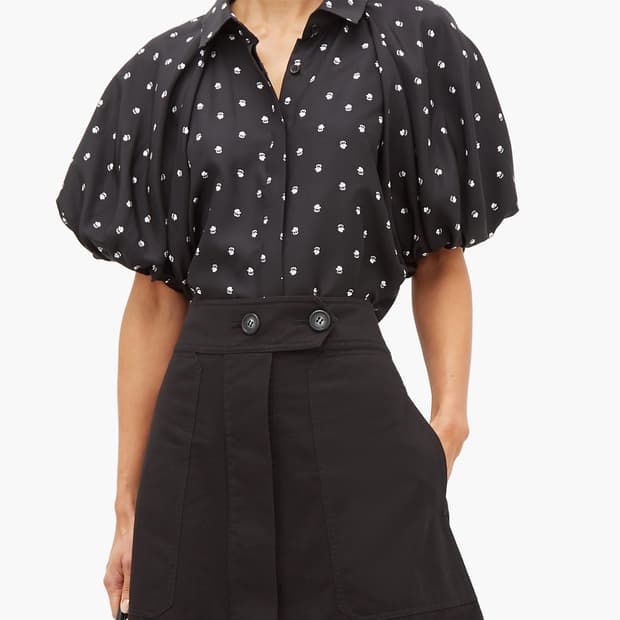 (정품)리매튜스 LEE MATHEWS 블랙 실크블라우스