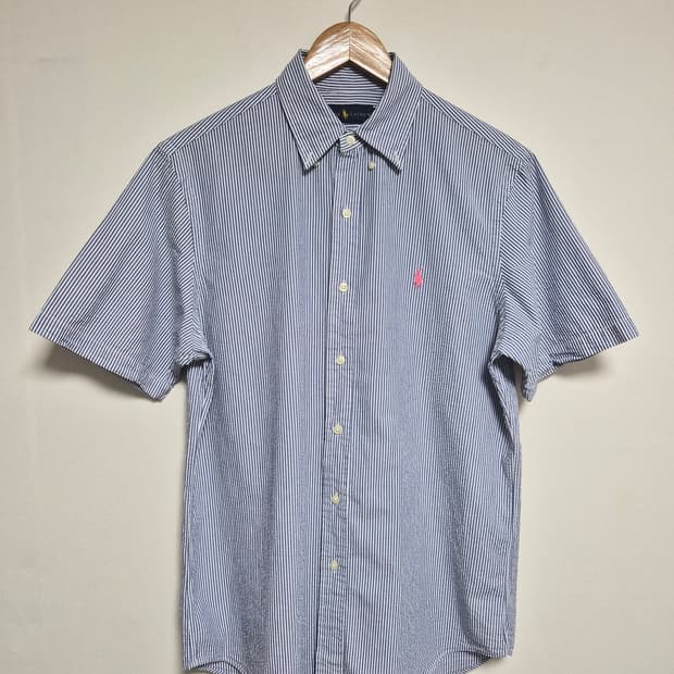 폴로랄프로렌Polo 스트라이프 시어서커 반팔 셔츠 M - S398