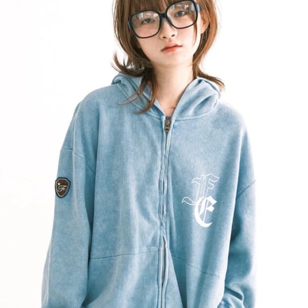 샵페어리 후드집업 color washing waffle zip-up